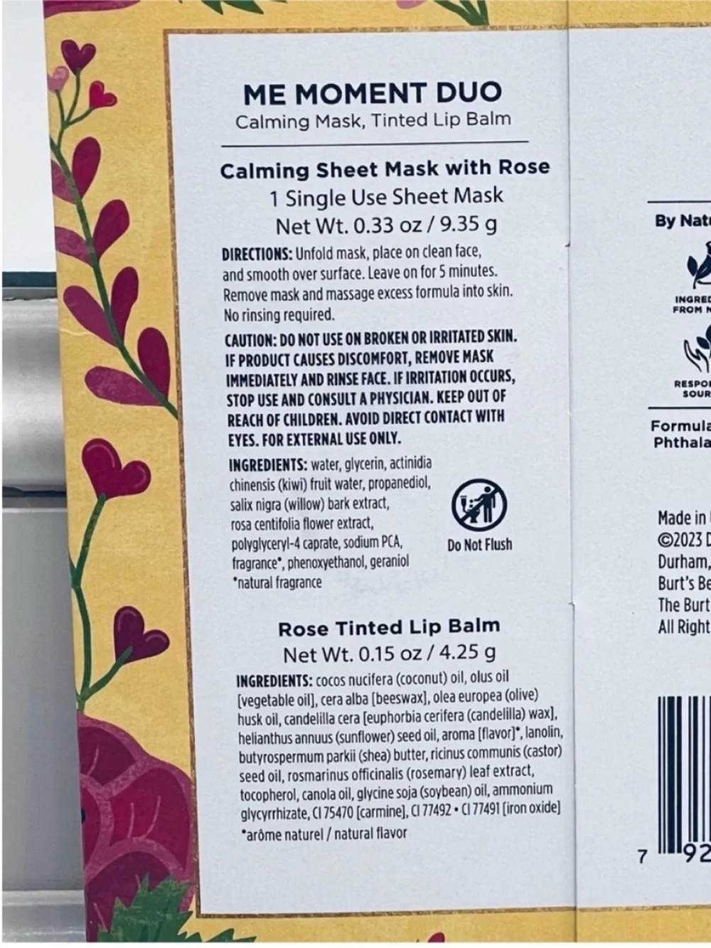 NEW! Burt's Bees Firming Moisturizing Cream, Mask & Lip Balm NIB